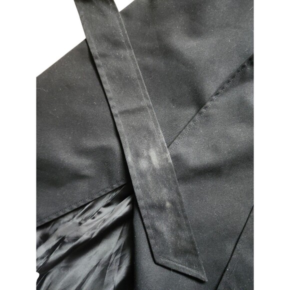 Badgley Mischka Belted Trench Coat Womens M Black Preppy Old Money Minimalist - Picture 5 of 9